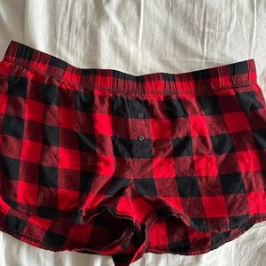 Red Plaid Flannel Wondershop Pajama Shorts